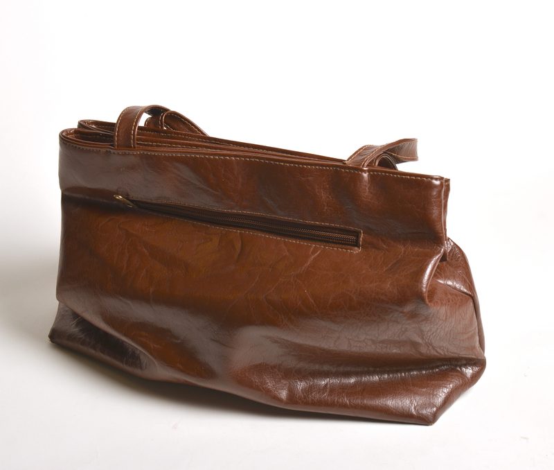 Leather handbag, tan, photo 1